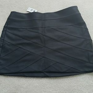 Black leather mini